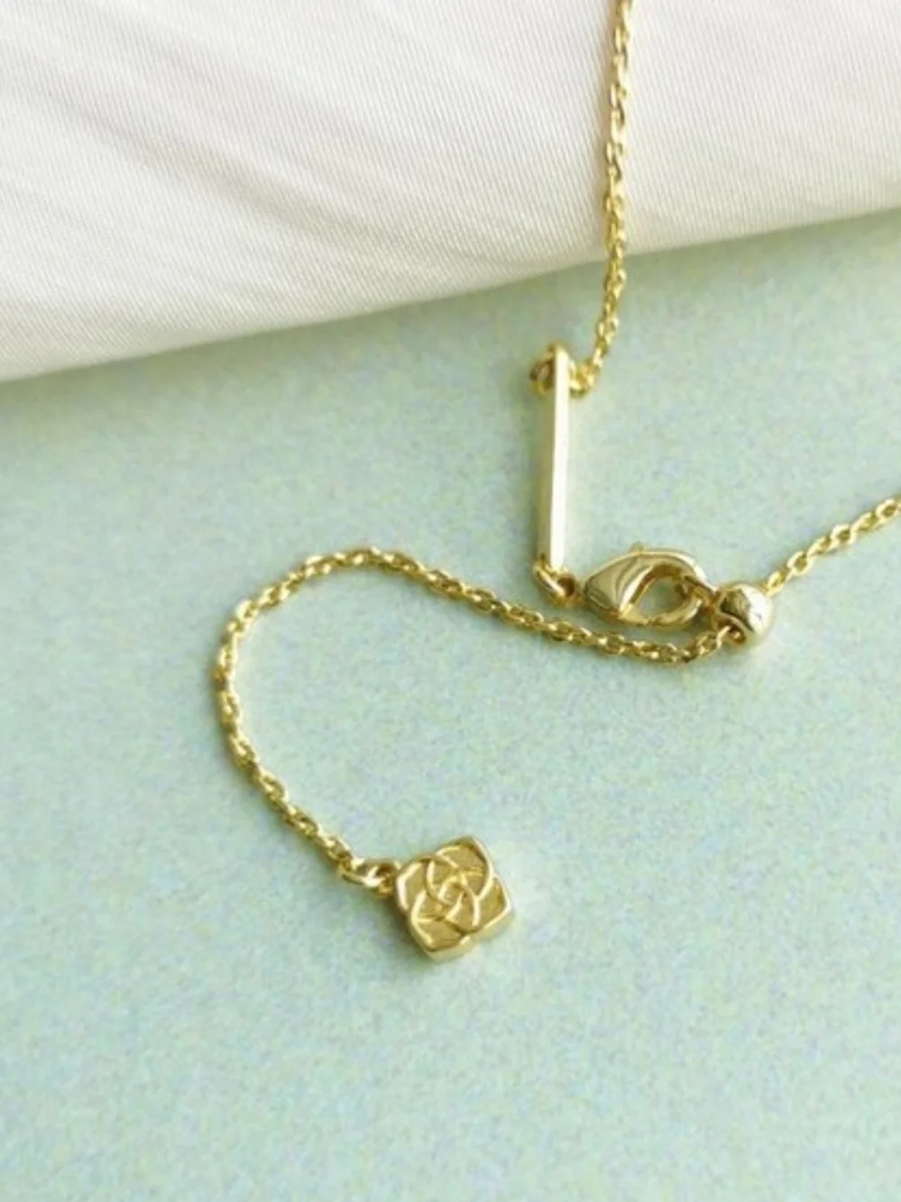 Kendra Scott Gold Necklace with White and Black Soccer Ball Pendant - Picture 4 of 5